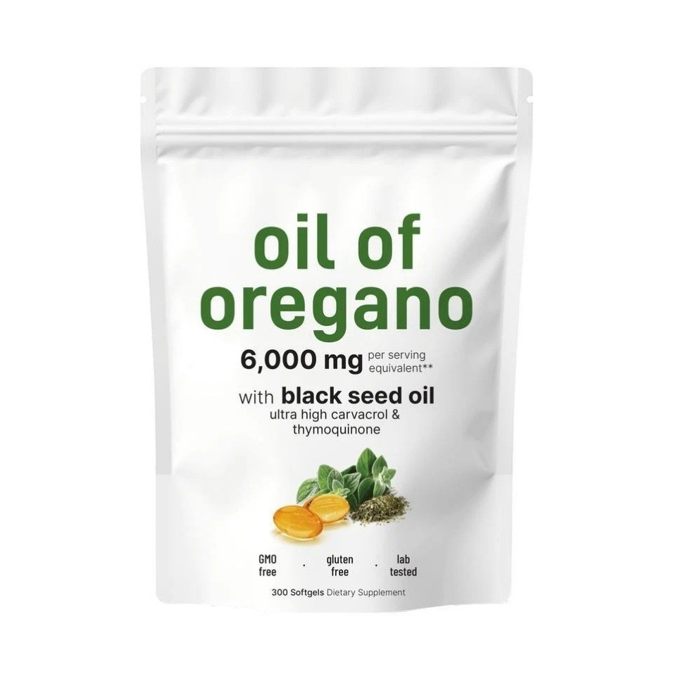 Oil of Oregano 6,000mg with Black Seed Oil – 300 Softgels